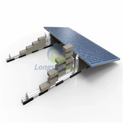 Flatt tak ballasted solar rack struktur